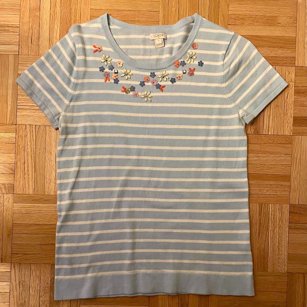 J.Crew Factory Embellished Knit Top